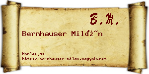 Bernhauser Milán névjegykártya