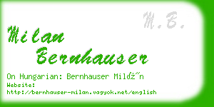 milan bernhauser business card